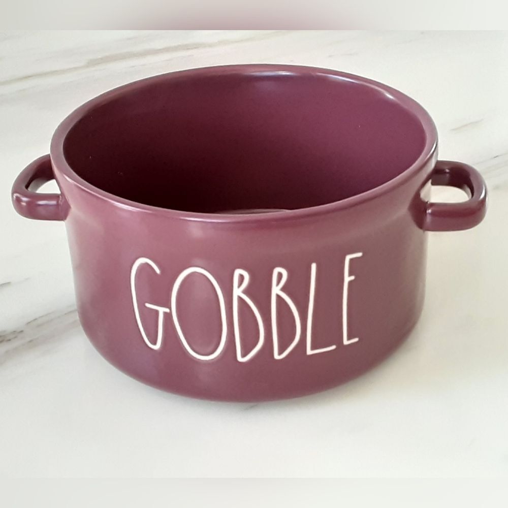 RAE DUNN Artisan Collection Burgundy Gobble Soufflé | Casserole | Soup Dish NWOT